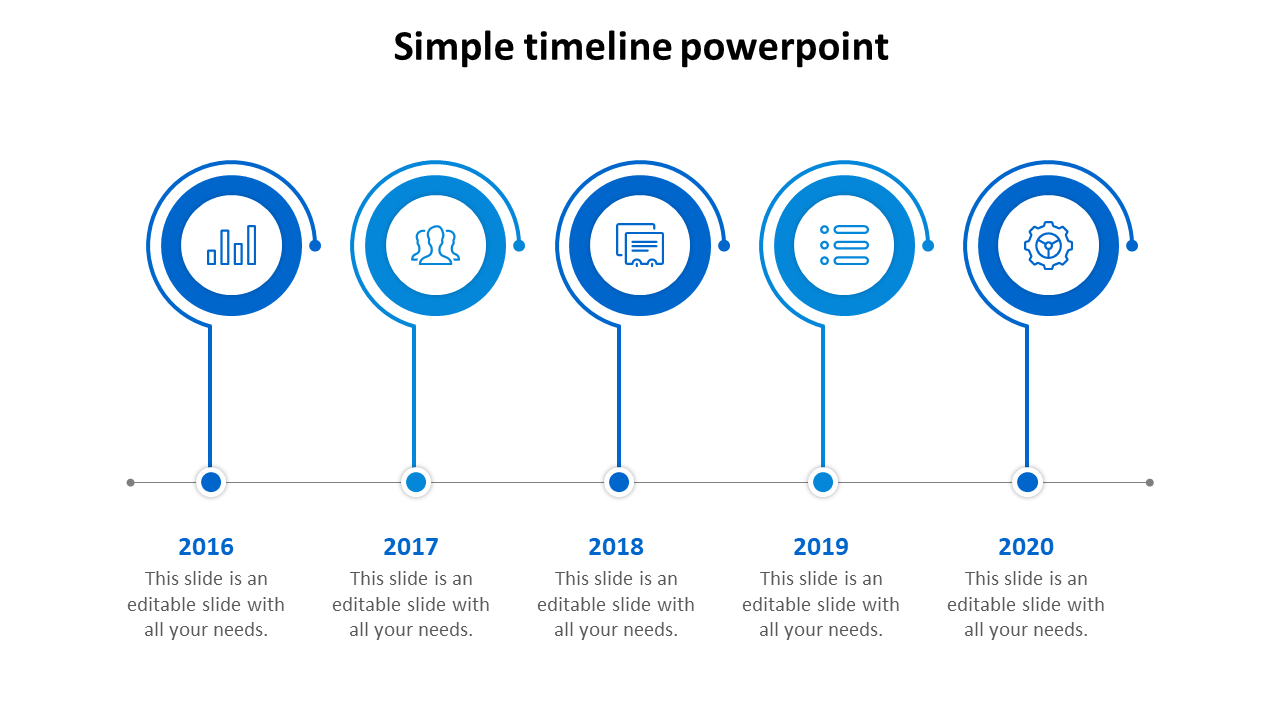 simple timeline powerpoint-blue